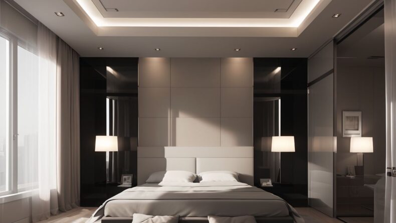 Кровать с динамической подсветкой, синхронизированной с фазами сна для улучшения засыпания и пробуждения