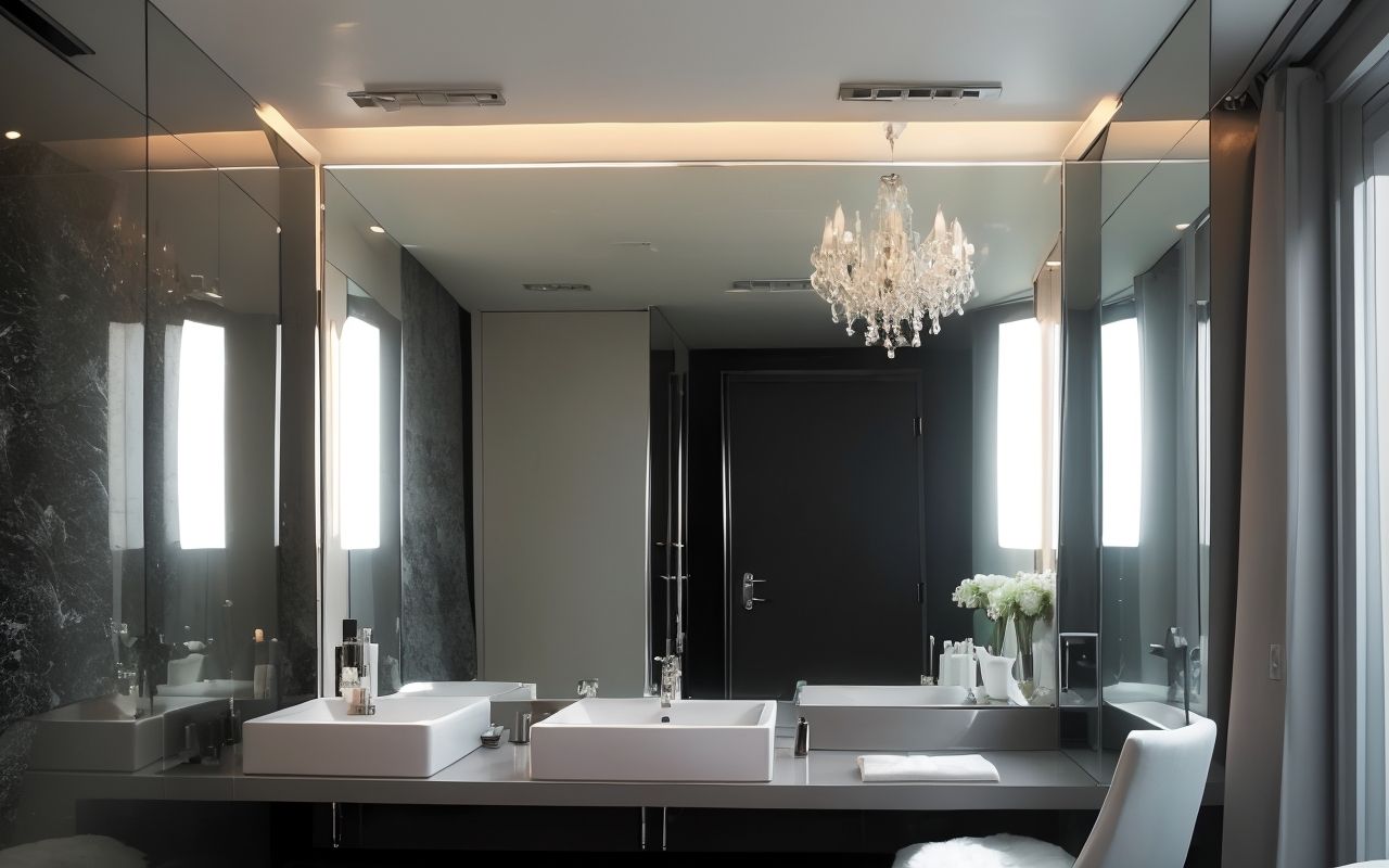 Большие зеркала для визуального расширения пространства